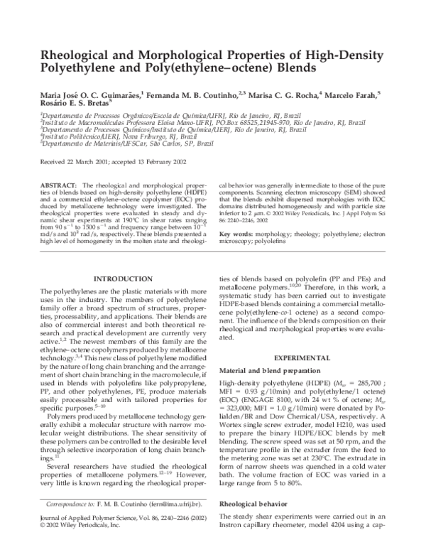 (PDF) Rheological and morphological properties of high-density ...