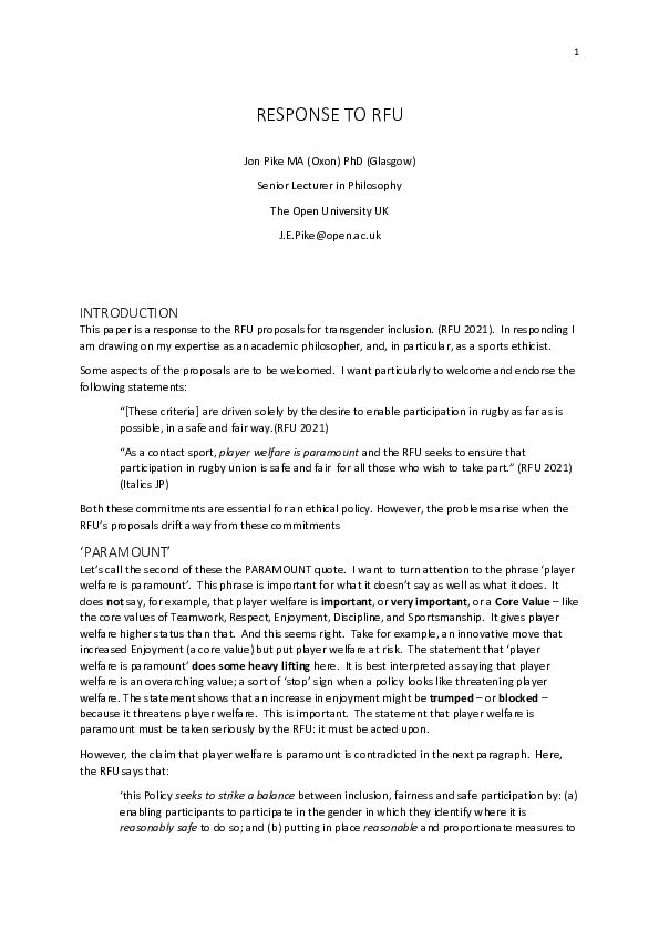 Response to RFU