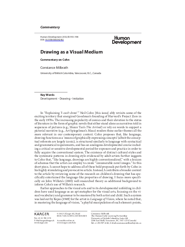 (PDF) Drawing as a Visual Medium
