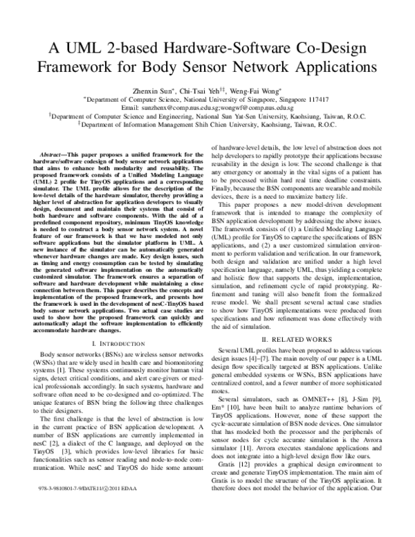(PDF) A UML 2-based hardware-software co-design framework for body ...