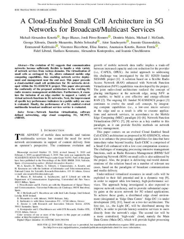 (PDF) A Cloud-Enabled Small Cell Architecture in 5G Networks for ...