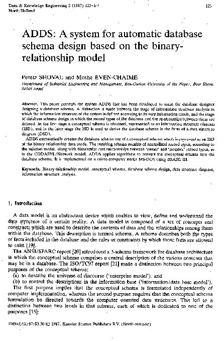 (PDF) ADDS: A system for automatic database schema design based on the ...