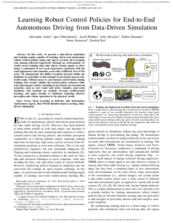 (PDF) Learning Robust Control Policies for End-to-End Autonomous ...