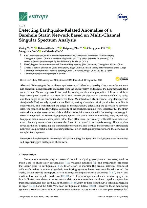 (PDF) Detecting Earthquake-Related Anomalies of a Borehole Strain ...