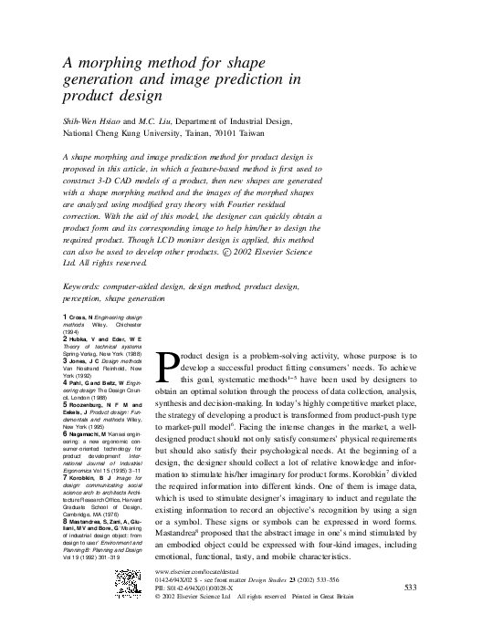 (PDF) A morphing method for shape generation and image prediction in ...