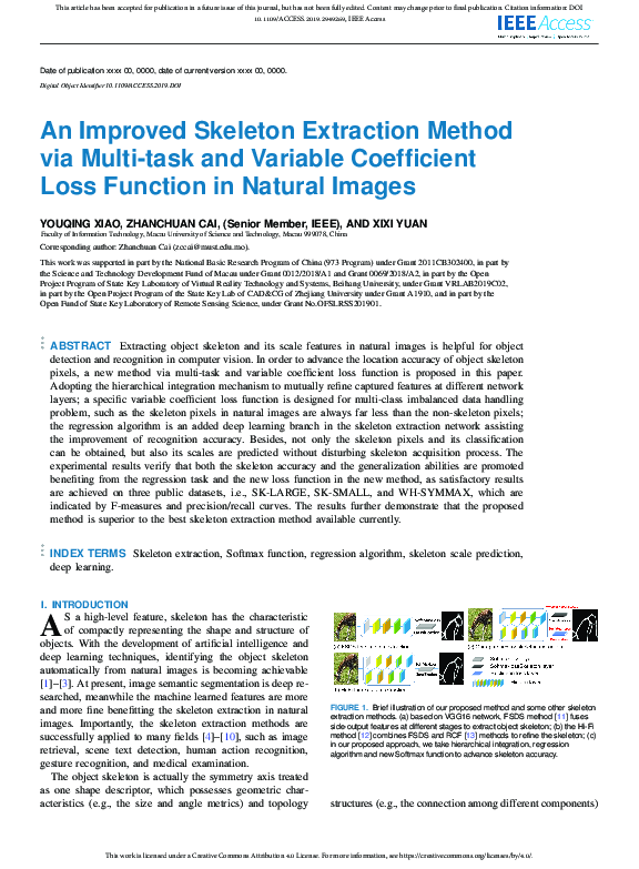 (PDF) An Improved Skeleton Extraction Method via Multi-task and ...