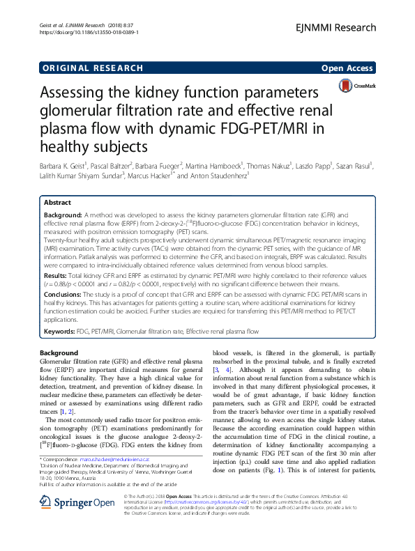 (PDF) Assessing the kidney function parameters glomerular filtration ...