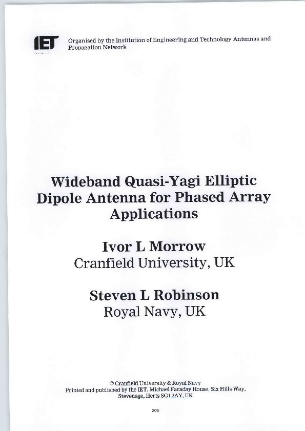 (PDF) Wideband Quasi-Yagi Elliptic Dipole Antenna for Phased Array ...