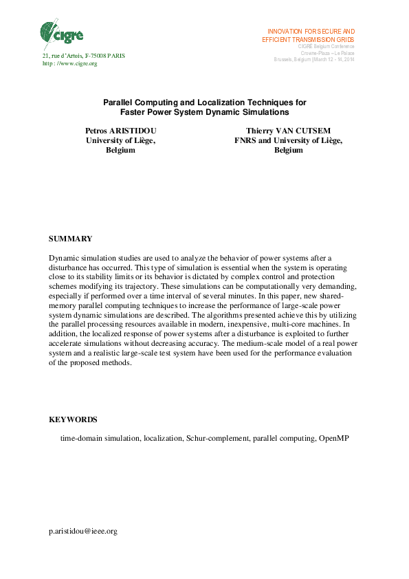 (PDF) Parallel Computing and Localization Techniques for Faster Power ...