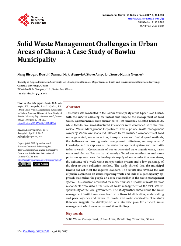Thesis on solid waste management in ghana pdf image