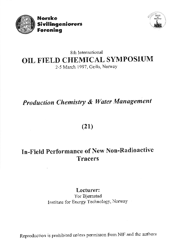 (PDF) InField Performance of New NonRadioactive Tracers Tor
