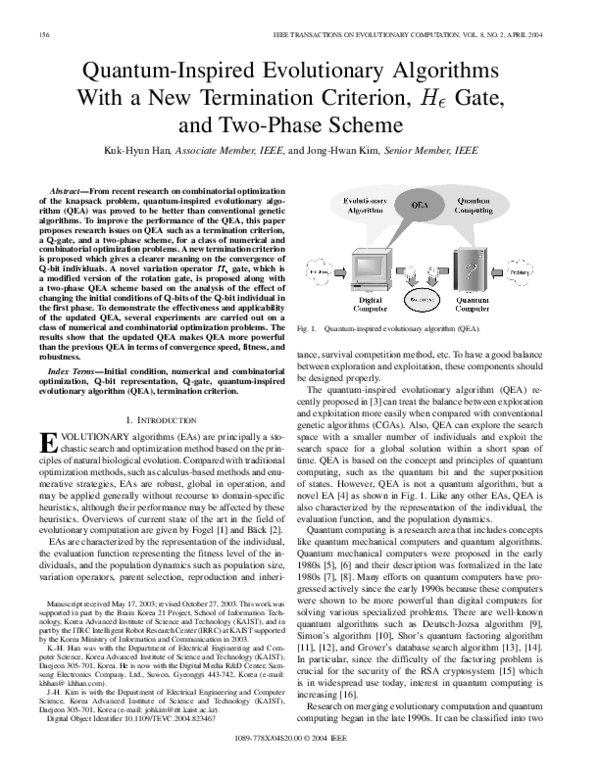 (PDF) Quantum-Inspired Evolutionary Algorithms With a New Termination ...
