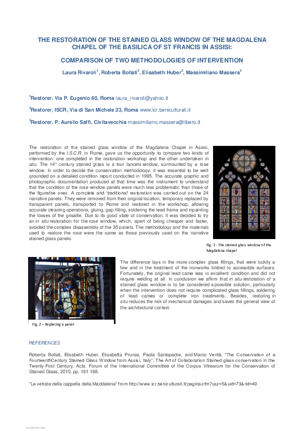 (PDF) The Restoration of the Stained Glass Window of the Magdalena ...