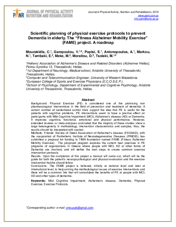 (PDF) Scientific planning of physical exercise protocols to prevent ...