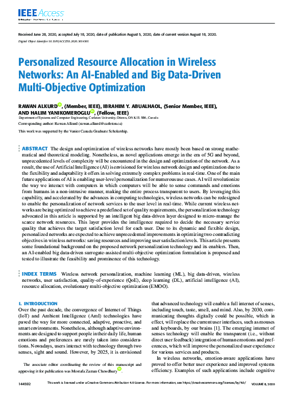 (PDF) Personalized Resource Allocation in Wireless Networks: An AI ...