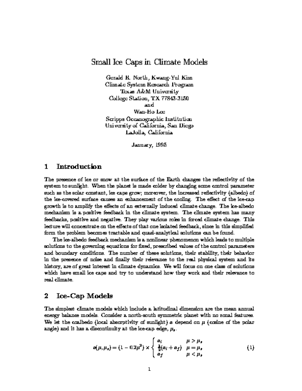 (PDF) Small ice caps in climate models