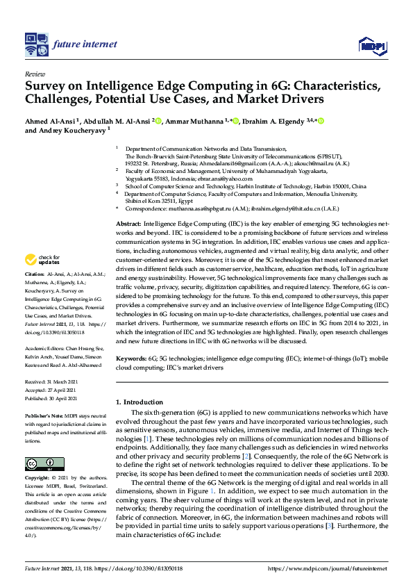(PDF) Survey on Intelligence Edge Computing in 6G: Characteristics ...