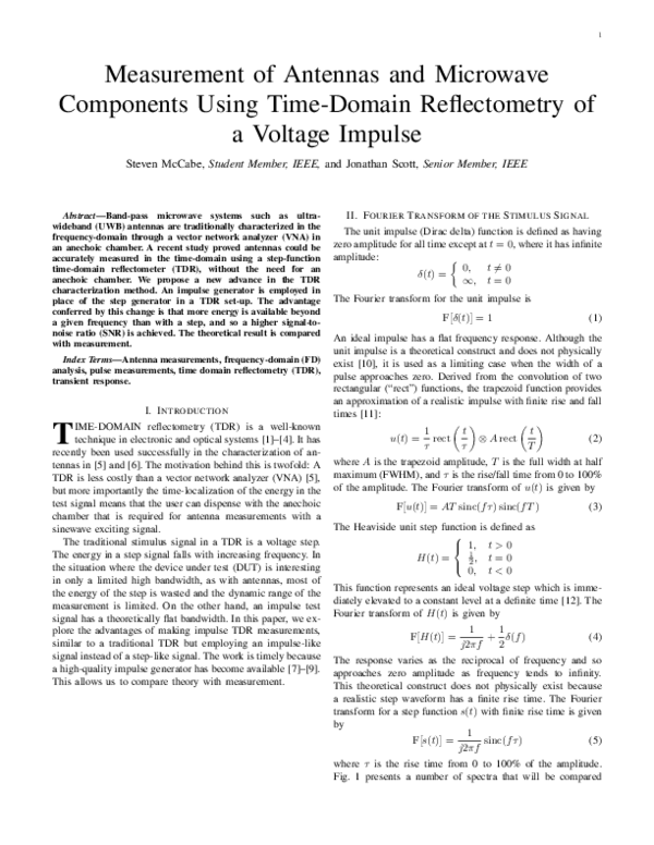(PDF) Measurement of Antennas and Microwave Components Using Time ...