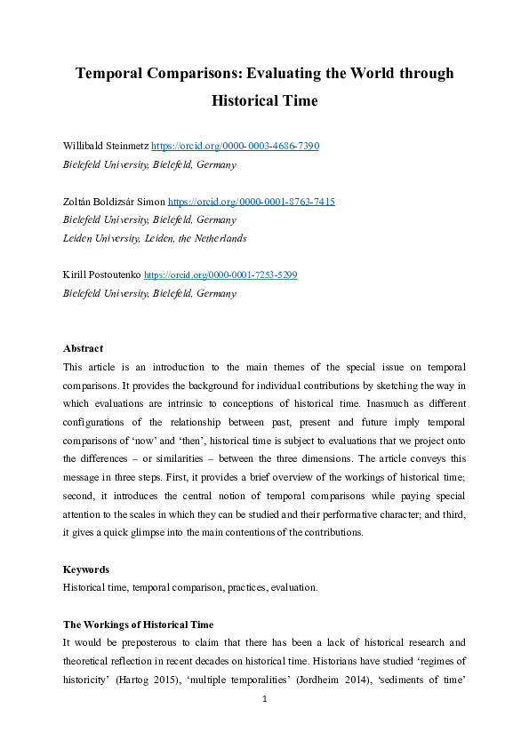 (DOC) Temporal Comparisons: Evaluating the World through Historical Time