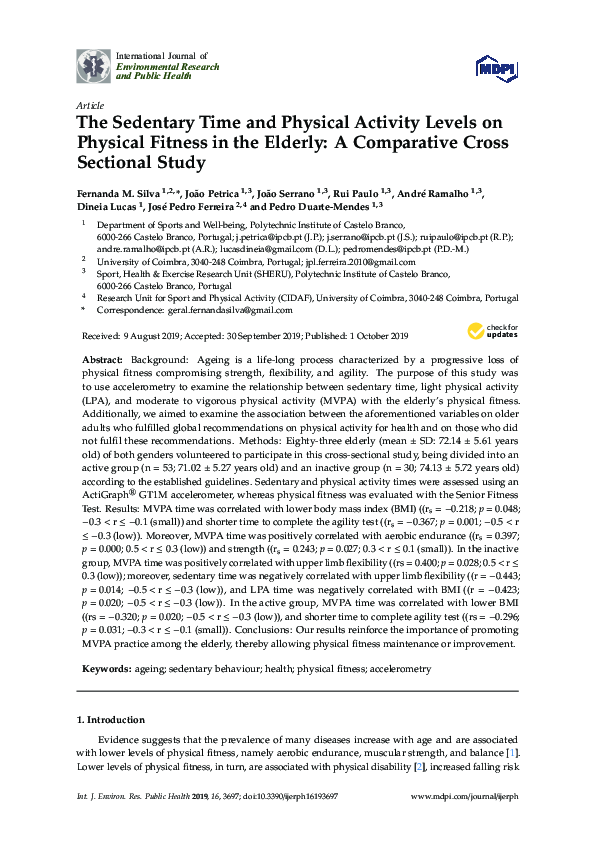 (PDF) The Sedentary Time and Physical Activity Levels on Physical ...