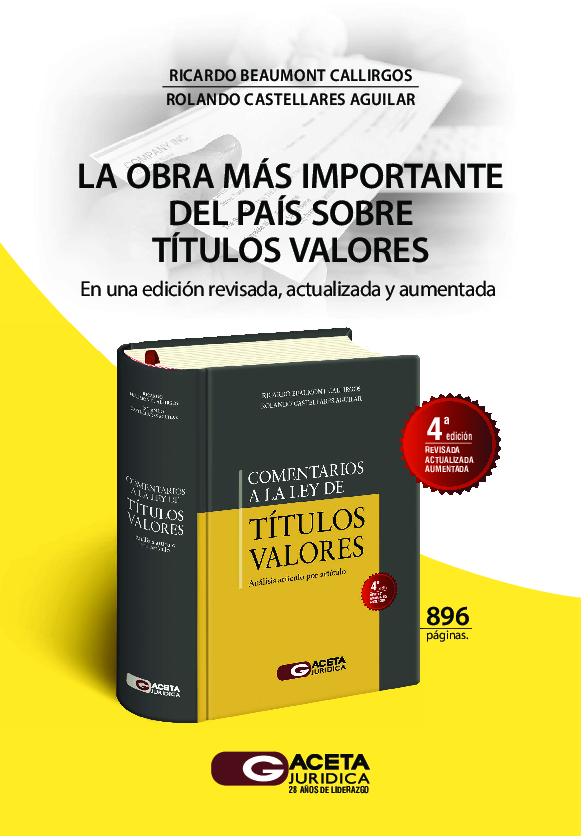 (PDF) Comentarios a la Ley de Titulos Valores Beaumont Callirgos