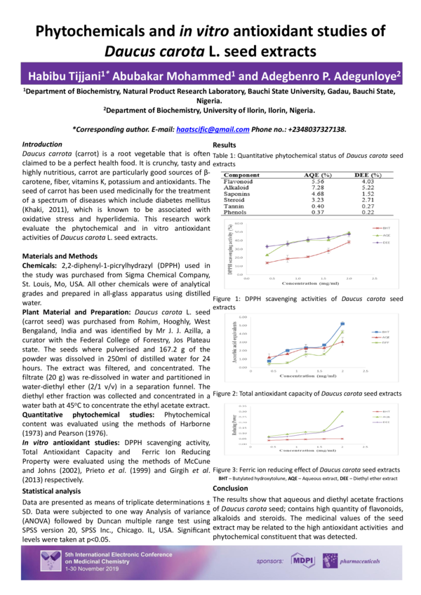 (PDF) Phytochemicals and in vitro antioxidant studies of Daucus carota ...