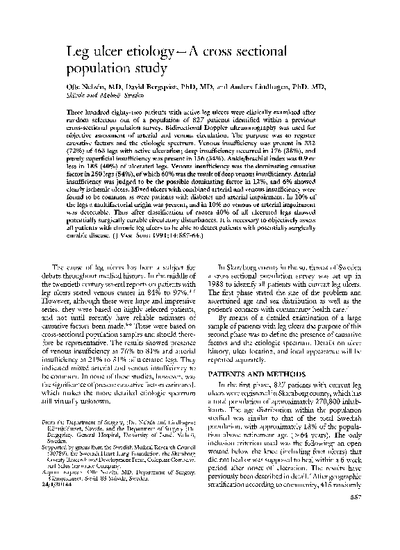 Leg ulcers in elderly image