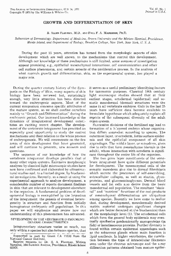 (PDF) Growth and Differentiation of Skin
