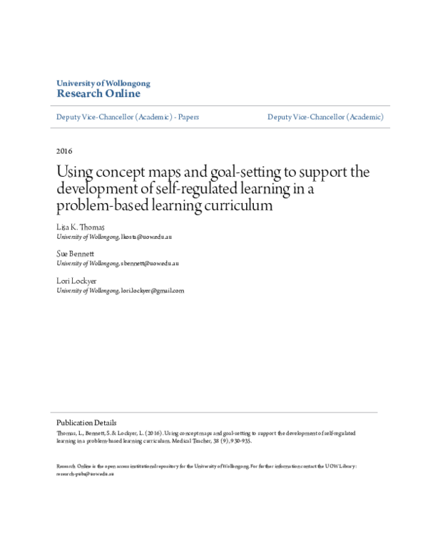 (PDF) Using concept maps and goal-setting to support the development of ...