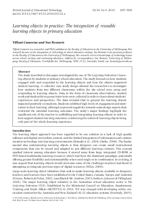 (PDF) Learning objects in practice: The integration of reusable ...