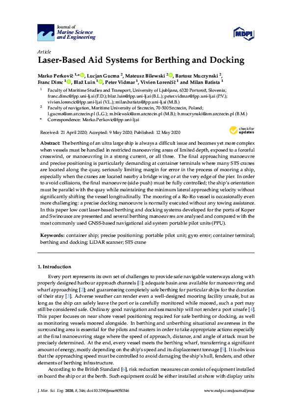 (PDF) Laser-Based Aid Systems for Berthing and Docking