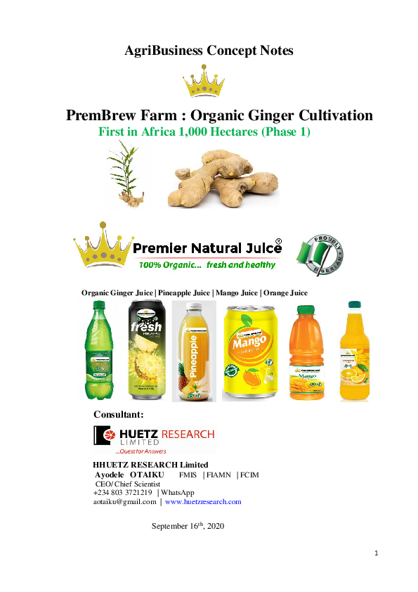 (PDF) Organic Ginger Cultivation Nigeria Ayodele Otaiku Academia.edu