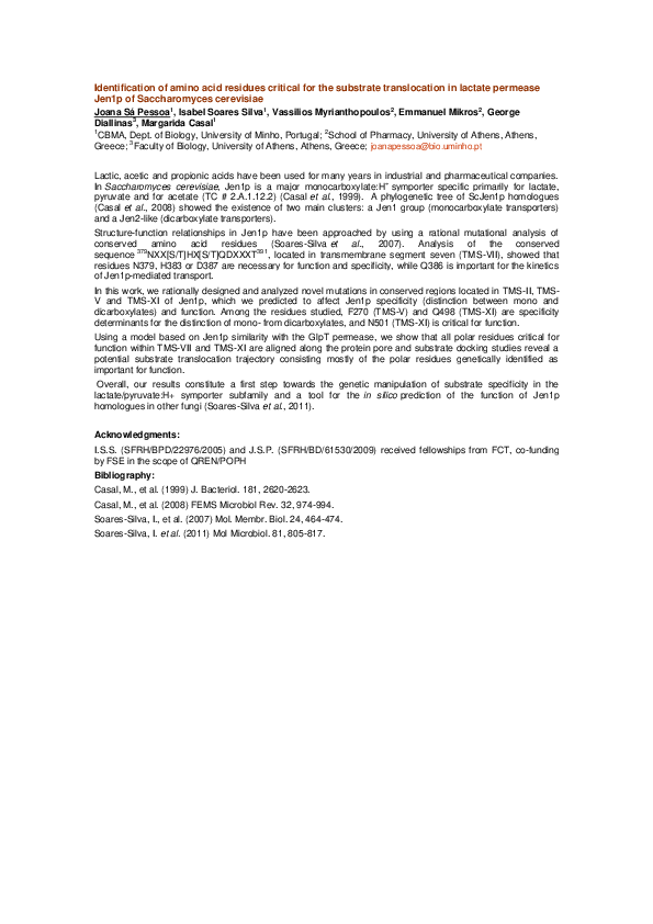 (PDF) Identification of amino acid residues critical for the substrate ...