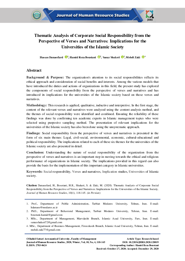 (PDF) Thematic Analysis of Corporate Social Responsibility from the ...