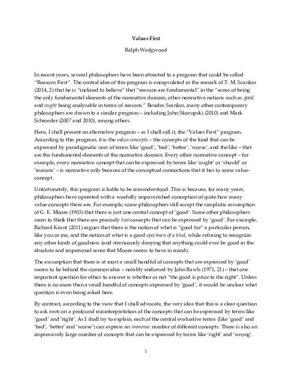 (PDF) Values First