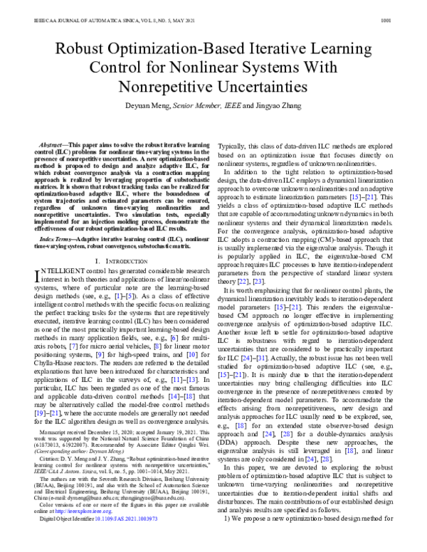(PDF) Robust Optimization-Based Iterative Learning Control for ...