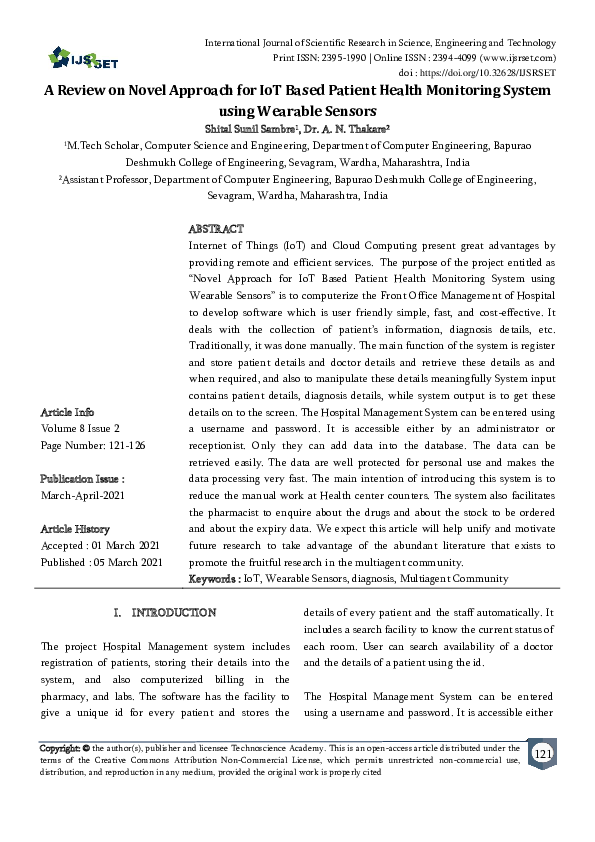 (PDF) A Review on Novel Approach for IoT Based Patient Health
