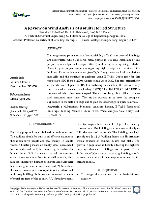 (PDF) A Review on Wind Analysis of a Multi Storied Structure