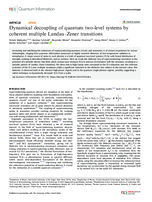 (PDF) Dynamical decoupling of quantum two-level systems by coherent ...