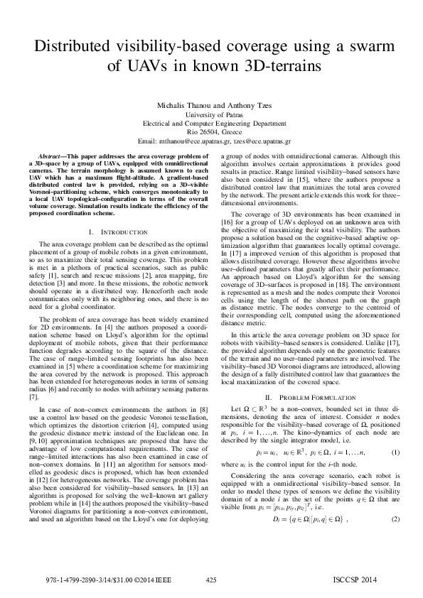 (PDF) Distributed visibility-based coverage using a swarm of UAVs in ...