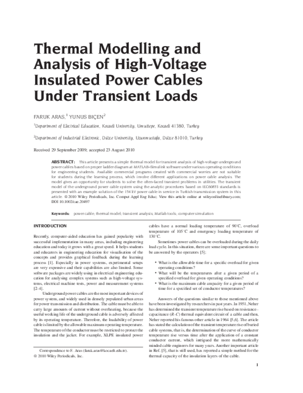 (PDF) Thermal modelling and analysis of high-voltage insulated power ...
