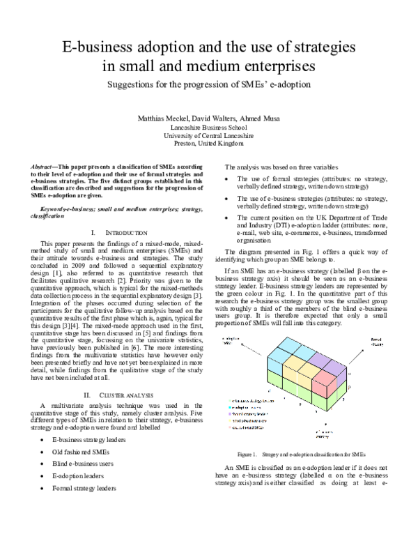 (PDF) E-business Adoption and the Use of Strategies in Small and Medium ...