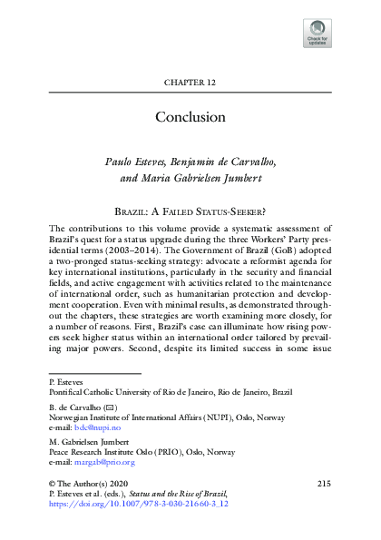(PDF) Conclusion: Brazil, a Failed Status-Seeker?