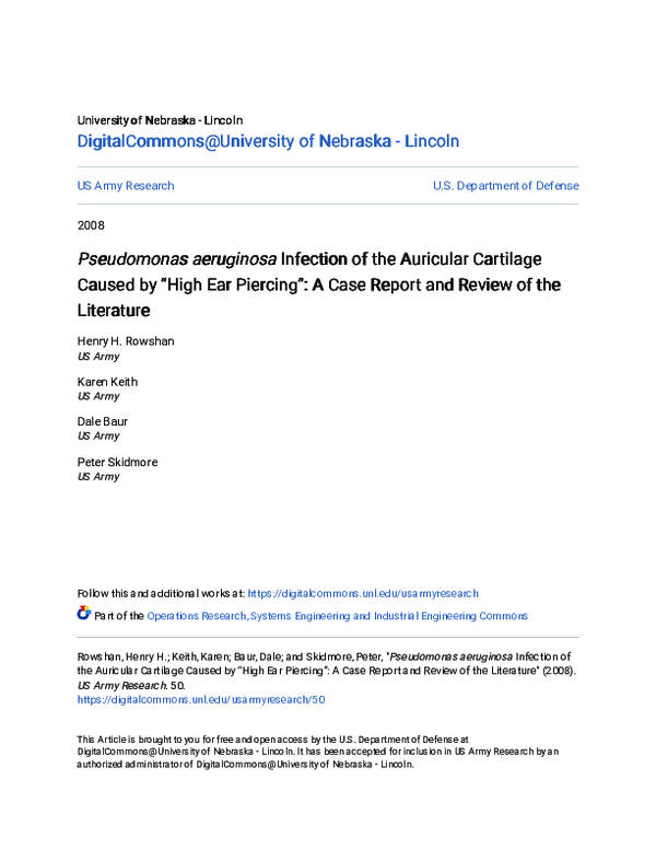 (PDF) Pseudomonas aeruginosa Infection of the Auricular Cartilage ...