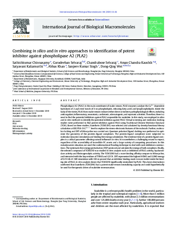 (PDF) Combining in silico and in vitro approaches to identification of ...