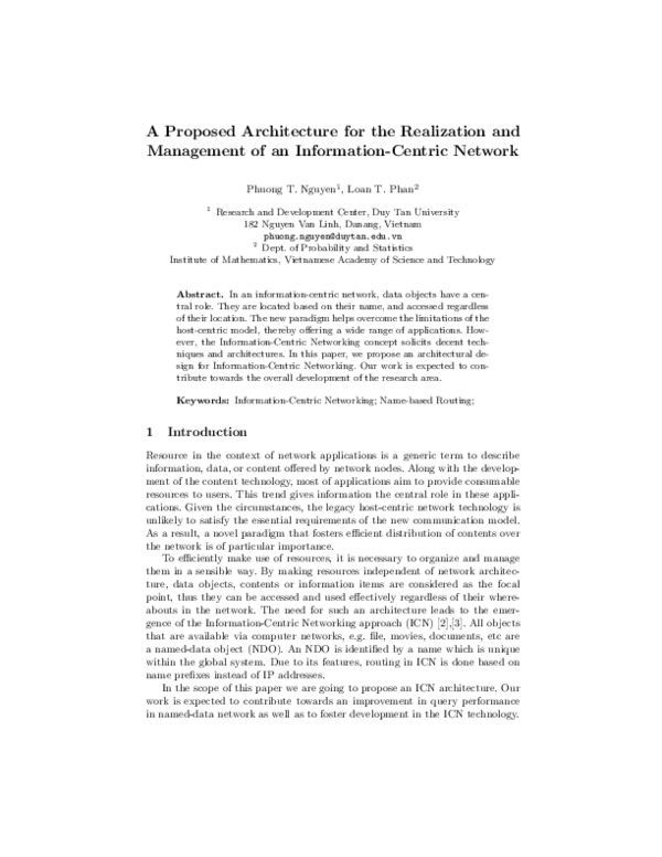 (PDF) A Proposed Architecture for the Realization and Management of an ...
