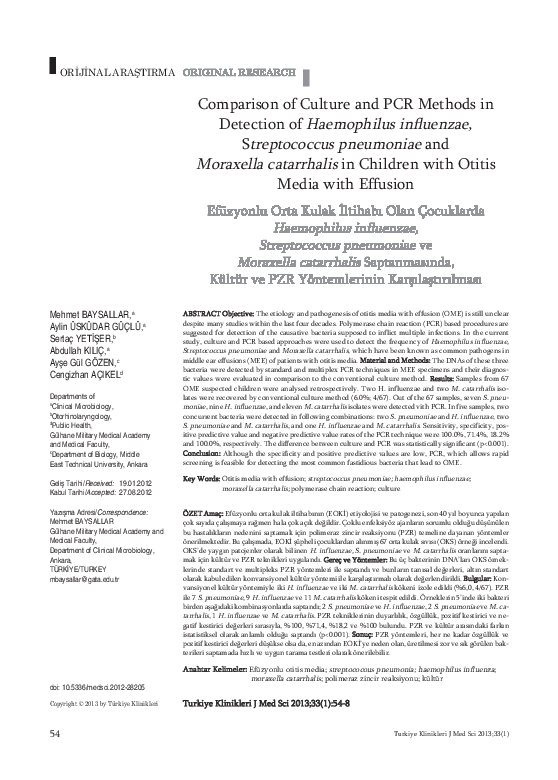 (PDF) Comparison of Culture and PCR Methods in Detection of Haemophilus ...