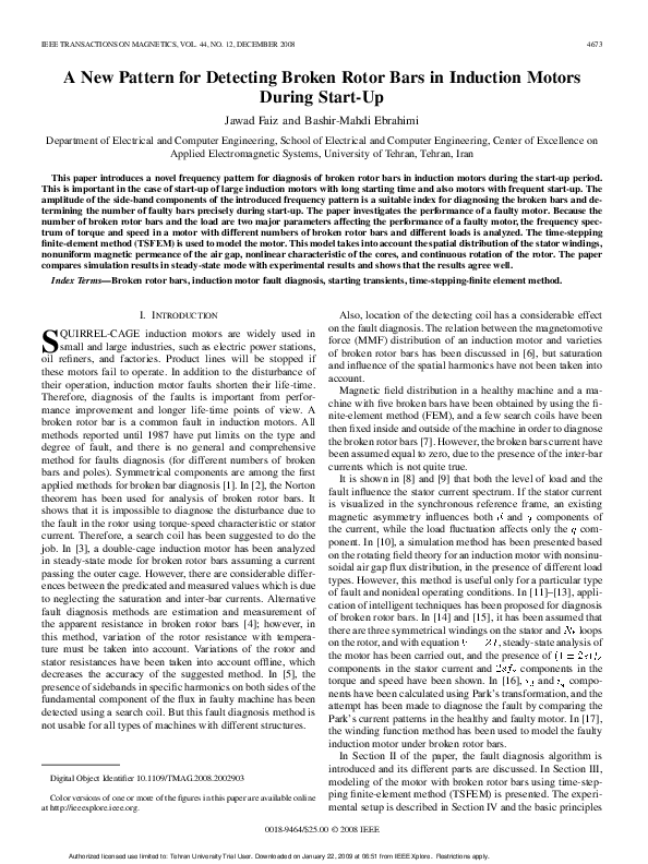 (PDF) A New Pattern for Detecting Broken Rotor Bars in Induction Motors ...