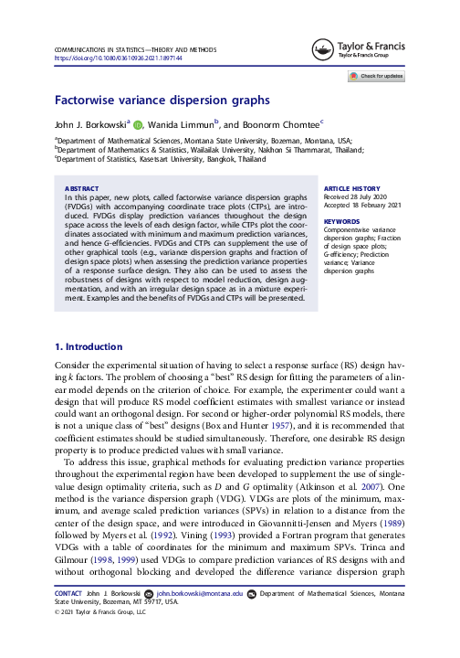 (PDF) Factorwise Variance Dispersion Graphs