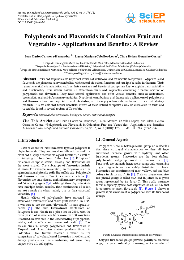(PDF) Polyphenols and Flavonoids in Colombian Fruit and Vegetables ...